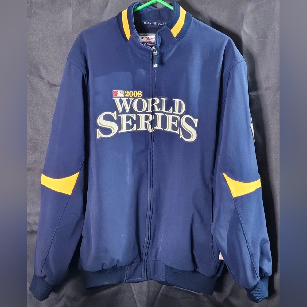 Magestic Cool Base 2008 WORLD SERIES Full Zip JACKET SIZE XXL CLEAN!!!! Vintage,